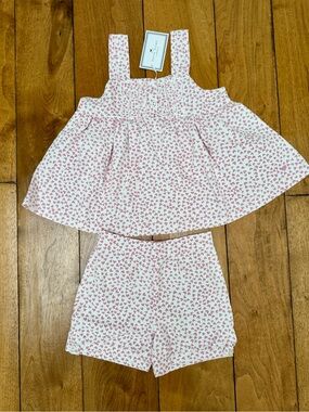 Petite Plume Sweethearts Heart Print Ruffle PJ or Summer Day Wear Set Size 5 NWT
